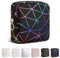 Klein Kosmetiktasche, Mini Schminktasche PU Leder Organizer Make Up, Kulturbeutel Reise Tasche mit Metall Kreis Reißverschluss, Geschenk für Frauen Mädchen Damen Schwester Geburtstag(Schwarz Farbe)