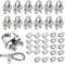 RXKFIGX 36 Pezzi Morsetti Cavo Acciaio, a Forma di U Morsetti M3 Morsetti Serracavo in Acciaio Inox Morsetto per Fune Metallica 3 mm 12 Fune Metallica Ditale per Fune da Giardino Stendibiancheria