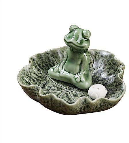 Brûleur d'encens Créatif en céramique Zen Grenouille méditation brûleur d'encens décoration de Bureau Porte-encens Ornements d'encens Porte-encens