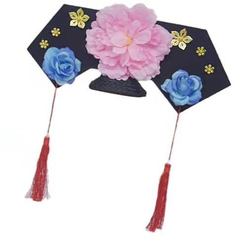 HXNH Antiker chinesischer Kostüm-Hut mit Blume, Vintage-Stil, Hochzeit, Haarband, Mottoparty, Versammlung, Hut, Bühnenauftritte, Requisiten, e, M