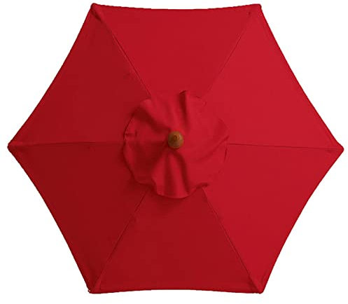 Cubierta para sombrilla de patio de 2,7 m, tela impermeable anti ultravioleta para sombrilla de jardín, cubierta de repuesto con 6 brazos