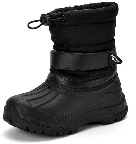 Azooken Bambino Stivali da Neve Ragazzi Ragazza Impermeabili Caloroso Inverno Stivali da Neve Outdoor Trekking Antiscivolo Stivali（T2405-Black36）