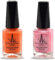 (2Pcs Set) Henna Infused Nail Polish Permeable Nail Polish Halal Vegan Long lasting No UV Needed (Enchanted Pink, Sunset)