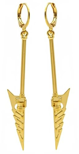 bySantana - Schwert Ohrringe für Frauen oder Männer – Handgemacht Fantasy Gothic Dolch – Mittelalter Streitkolben Waffe Schmuck – Coole Geschenkidee, für Alltag & besondere Anlässe (Creolen, Gold)
