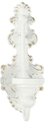 Wall Candle Holder, Vintage Distressed Cast Iron Wall Candle Holder Shabby Chic Hanging for Living Room Bedroom Fireplace Bathroom (White)