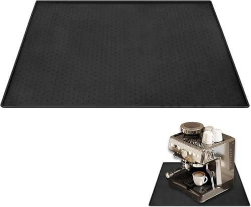 Coffee Machine mat, Silicone Coffee Machine mat, 48x30cm Coffee Machine Barista Accessories, can be Used as a Waterproof, Silicone Heat Protector Mat, Non Slip Dry Mat for Coffee Machines