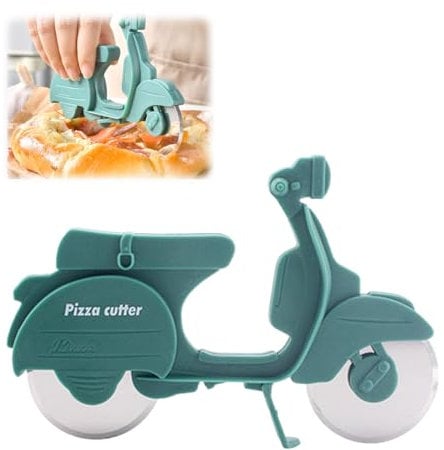 LINGJIA Pizzaroller, Pizzamesser, Pizza Cutter, Pizzaschneider, Motorrad Pizzaschneiderad, Pizzaschneidewerkzeuge, Edelstahl Pizzaschneiderad, Pizzaschneider, Pizza Zubehör