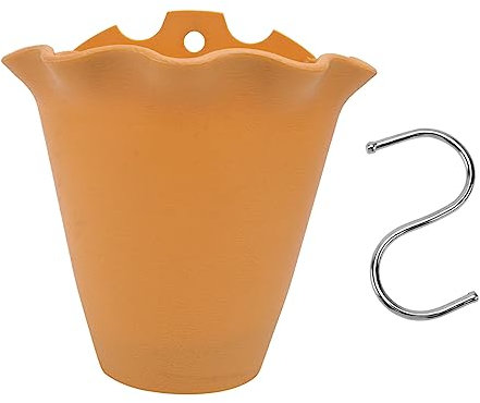 YARNOW 1 Pc Pot de Fleur Suspendu au Mur Creux Pot de Fleurs Treillis Maison conteneur Jardiniere Plastique Plastique Mural Support à Fleurs Suspendu Orange