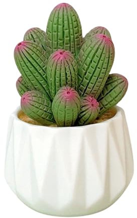 Uqezagpa Figurine miniature artificielle cactus et bonsaï en résine imitation plante en pot pour la maison, le bureau