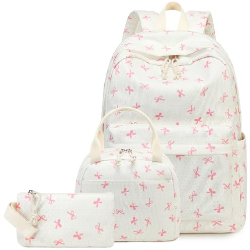 LEDAOU Backpack for Girls Teens School Bag Kids Bookbag Girls Backpack Set Daypack with Lunch Bag and Pencil Case