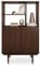 IDIMEX Highboard Simona mit offenem Regal aus Massivholz Nussbaum Farben – Wohnzimmer Kommode mit 3 offenen Fächern und 2 Türen – Bücherregal mit Türen – Retro Holzschrank