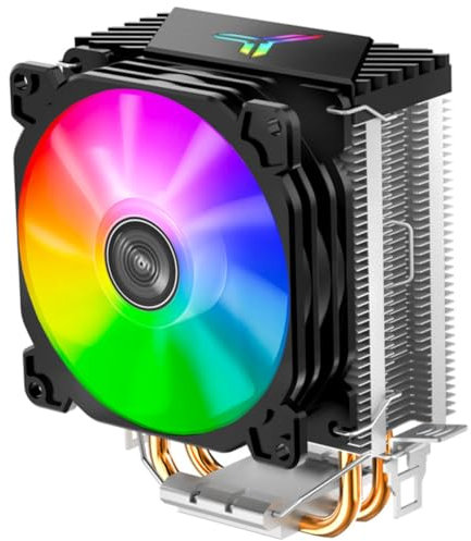 HOMSFOU 12v Ventilador De Cpu Rgb De Enfriador De Aire Para Ordenador Compatible y Diseño Dual Ventilador Extraíble y Luz