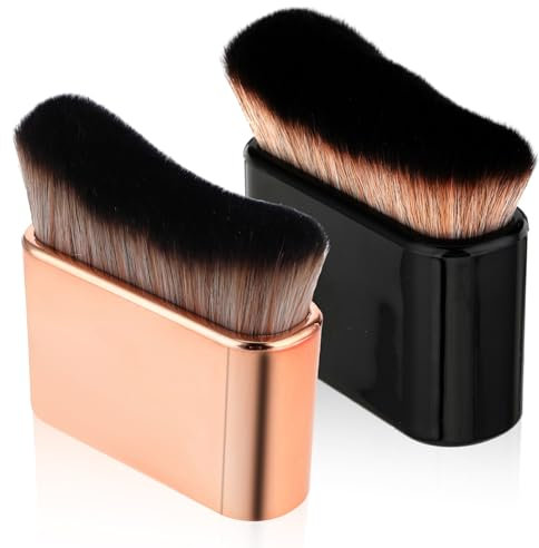Molain Selbstbräuner Pinsel Großer Kabuki Pinsel Für Den Körper Sunless Tanner Make Up Gesichts Make Up Für Grundierung Rouge Schatten Bronzer (Roségold, Schwarz)