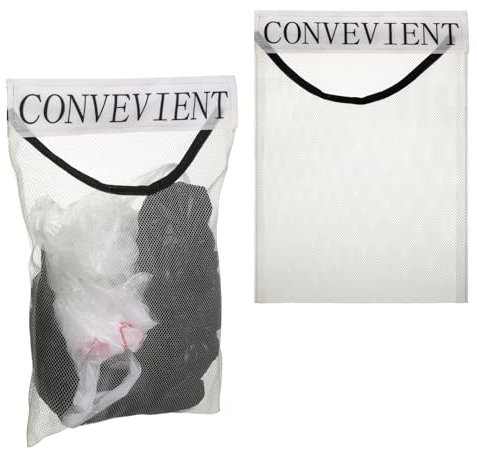 Lnngub 2 Pcs Sticky Wall Mount Mesh Plastic Bag Holder Net Bag Dispenser for Plastic Bags Grocery Bags Storage for Home and Kitchen