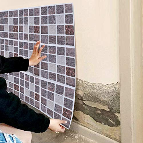 Adesivi per Piastrelle, Adesivi per Trasferimento di Piastrelle a Mosaico Pareti del Bagno della Cucina, Facili da Applicare e Rimuovere, Impermeabili e Riutilizzabili, Sottili Leggeri, con Stile a