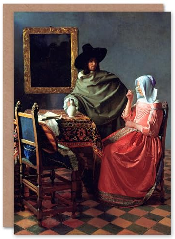 Artery8 Johannes Vermeer Art Card The Wine Glass Cropped Painting