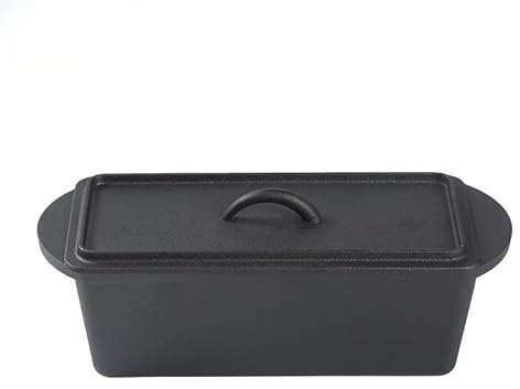 Xenia Living 28cm Brotbackform aus Gusseisen mit Deckel und Silikongriffen–ofenfest, mit pflanzlichem Öl–Kastenform,Brottopf,Bräter,Brotbacktopf,Gusseisentopf–brot backen Zubehör