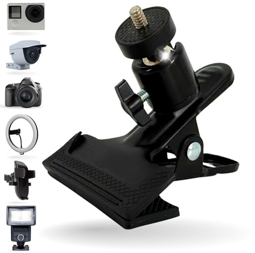 TronicXL Klemmstativ Tisch Klemme 1/4 mit Kugelkopf für Kamera Lampe CCTV Studio Handy Smartphone Halterungen DSLR etc. Kamerahalterung C-Klemme für Live-Stream Fotografie Video