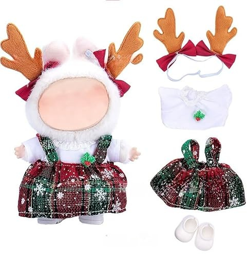 Puppenkleidung, 17 cm, geeignet für 17 cm Höhe, Zubehör für keine Puppe, Kleidung, Weihnachtsset (Set 8)