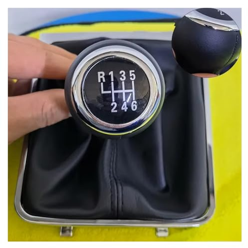 Qsnfda Pomo de palanca de cambios Para Volkswagen Para Passat B6 2005-2011 5/6 Velocidades MT Palanca Cambios Palanca Cambios Funda Protección Collar(B 6 Speed)