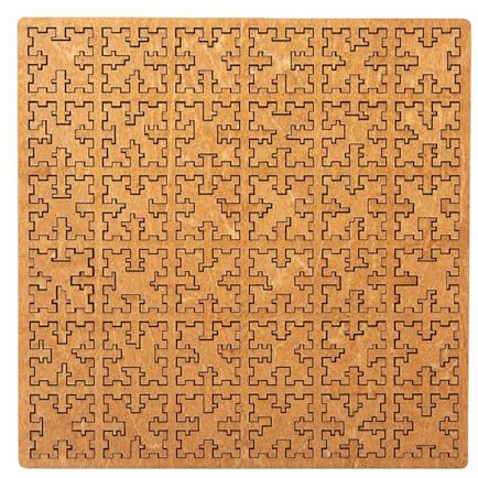 Fractal Tray Puzzles, Hard Wooden Jigsaw Puzzle for Adults, Mind-Bending Irregular Design, Portable Puzzle for Reverse Thinking and Family Fun (Square - Cube)