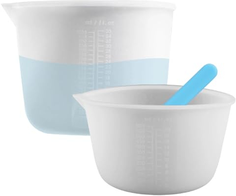 2 Stück Silikon Messbecher 1000ml/600ml, Silikon Messbecher Epoxidharz | Silikons Messbechers Gießpulver, Harz Messbecher für Epoxidharz, Silikon Becher zum Gießen, für Gießformen, DIY Handmade