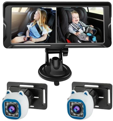 VISLONE Baby Car Camera, 6.86 Inch IPS Monitor with 1080P Resolution IR Night Vision 150° Wide Angle for Rear Facing Seat