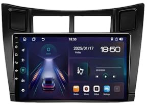 Autoradio Radio Macchina per Toyota Yaris 2007-2012 Android 15 9 Inches Bluetooth Schermo Macchina Steering Wheel Controls Per, 4 Core 2G+32G