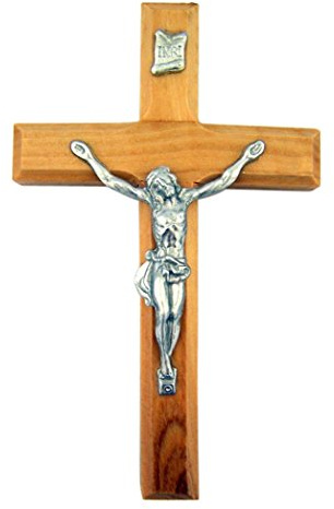 Religious Gifts Jesus Christus Wandkreuz aus Olivenholz, 10.2 cm hoch, Wanddekor für Wohnzimmer