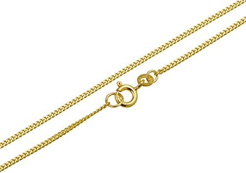 Feine Panzerkette Breite 1,4mm | echt 333 Gold | hochglanzpolierte Goldkette | Echtgold mit Federringverschluß