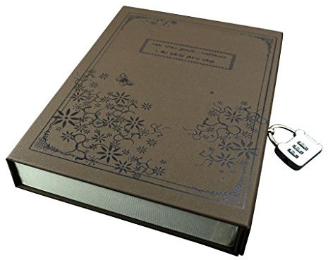Vintage Coffce Diary Notebook Journal Notepad Hard Cover With Code Lock Gift Box Black