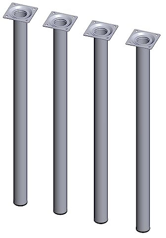 DIY Element System Möbelfuß rund – Stahlrohrfuß, ideal als Tischbein für die Gestaltung individueller Möbelstücke – Ø 30 mm, Länge 600 mm, Chrom