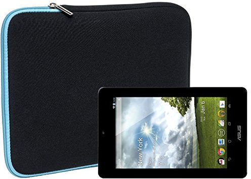 Slabo Tablet Tasche Schutzhülle für Asus Memo Pad HD7 ME173X Hülle Etui Case Phablet aus Neopren – TÜRKIS/SCHWARZ