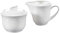 MALACASA, Serie Carina, Zuccheriera e Bricco per Latte 3 Pezzi in Porcellana, Bianco Avorio Cina Ceramica Bianca Panna Set da Tavola (2 Pezzi con Il Coperchio)