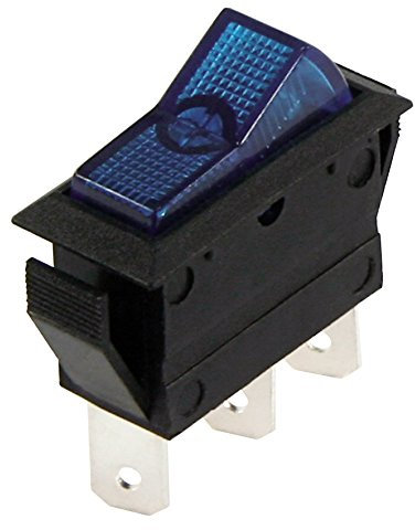 MC POWER Kfz-Schalter | 3-polig, 12V/20A, blau, EIN/EIN | Leistungsstarker Kippschalter für Auto, Boot