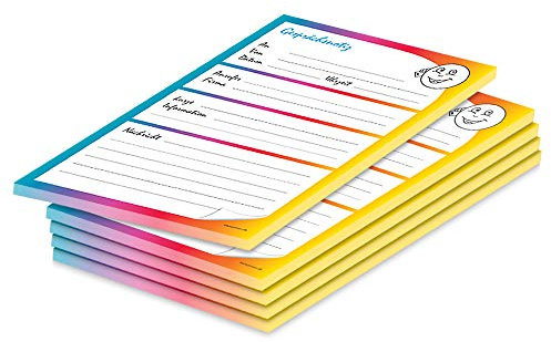 PRICARO Telefonnotizblock, A5 ungelocht, bunt, 5 Stück