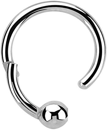 Piercing 316l Stahl Ring BCR, Clicker 1,2 x 10 mm mit 3 mm Kugel