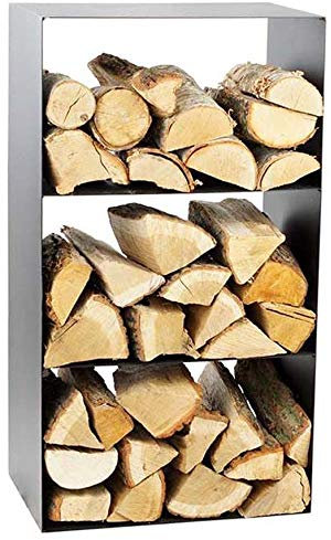 MAGNUS Brennholzregal R147 Schwarz Kaminregal Holzregal Ofenregal