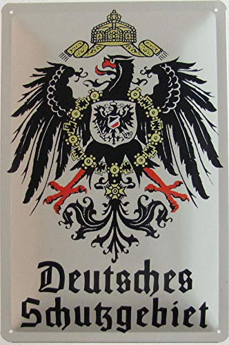 generisch Blechschild 20x30cm gewölbt Deutsches Schutzgebiet Adler Deko Geschenk Schild