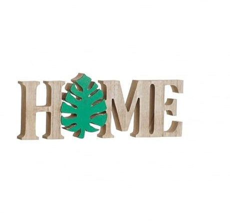 Letras decoracion cartel home tropical madera 29.7 x 10 x 2,5 cm