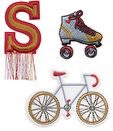 LÄSSIG Textilsticker selbstklebend, zum Aufbügeln/Textile Woven Sticker Stick on Bike