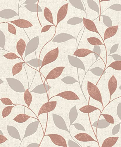 Rasch Tapeten Vliestapete (Botanical) Rot 10,05 m x 0,53 m Andy Wand 639858