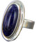 Sodalith Cabochon oval in Silber gefasst mit verstellbarer Ringgröße