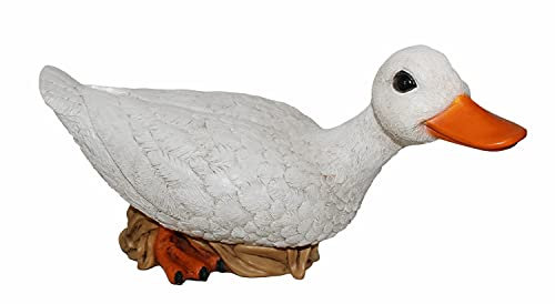 Castagna Deko Figur Gans Tierfigur weiße Gänsefigur Vogel sitzend Kollektion Resin H 19 cm