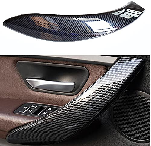 Carbon Fiber Car Inner Door Panel Handle Pull Trim Cover for B-MW 3 4 Series F30 F80 F31 F32 F33 F35 Car Accessories (Left)