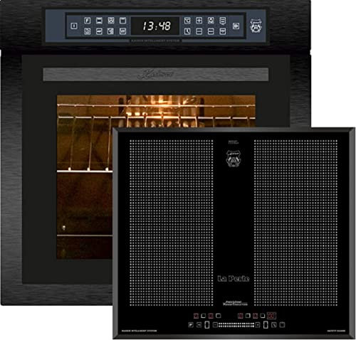 Kaiser Induktions Herd-Set EH 6306 RS +KCT 67 FIN La Perle, Einbaubackofen,Schwarzes Stahl, schwarzes Glas,79L 15 Fkt. Grill Air fryer Full Touch + Flex Induktionskochfeld 60 cm Einbau Herd Autark