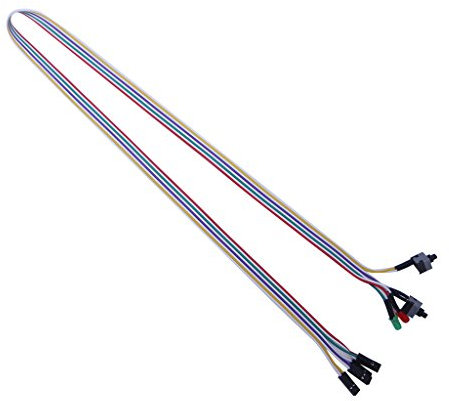 Ocobudbxw Desktop-Gehäuse 65 cm Desktop-Computer-PC-Gehäuse ATX Power On Reset Switch Kabel mit HDD LED Licht