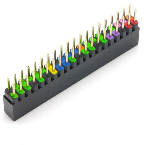 BerryBase 40 Pin GPIO Stacking Header für Raspberry Pi, farbig kodiert, 6,2mm