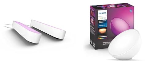 Philips Hue White & Color Ambiance Play Lightbar Doppelpack Basis-Set (500 lm) & White & Color Ambiance Go Tischleuchte (530 lm)