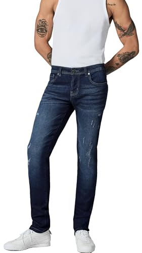 Peak Time Herren Jeans Slim Fit Mid Waist aus Bio-Baumwolle (GOTS zertifiziert) mit Stretch Anteil München Dark Blue Gr. 31W/34L